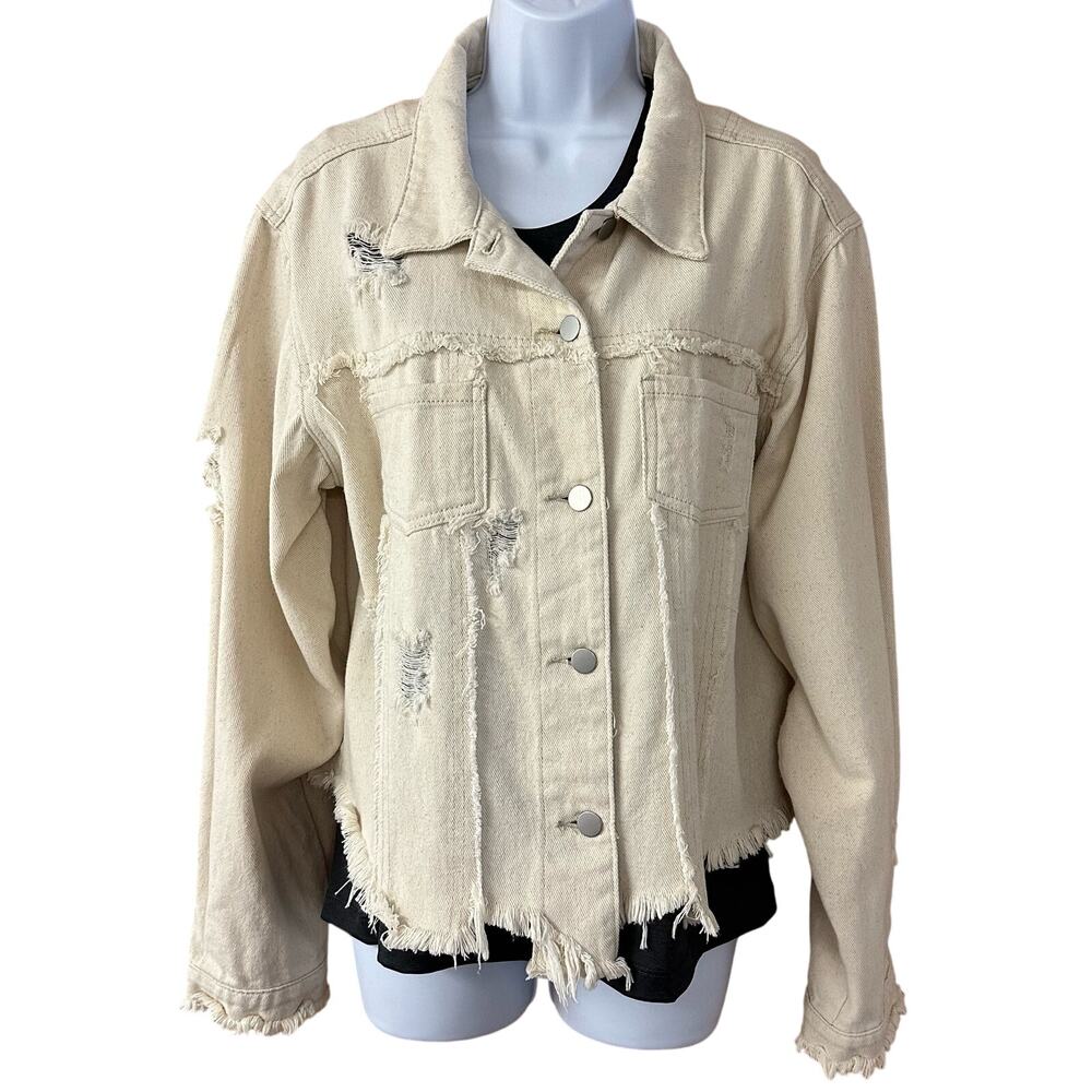 POL, Women’s Long Sleeve Sz M Long Sleeve Jacket With American Flag On The Back - Picture 3 of 15